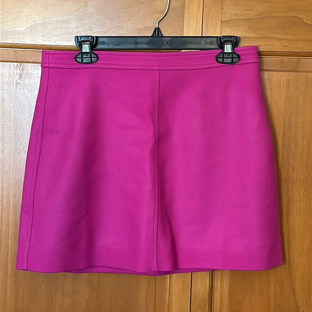 J Crew Soft Azalea Natasha Skirt in Double Serge Wool EUC Size 6